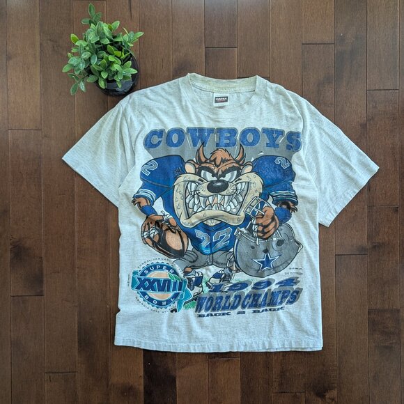 TASMANIAN DEVIL DALLAS COWBOYS VINTAGE GRAPHIC TSHIRT - Picture 1 of 3